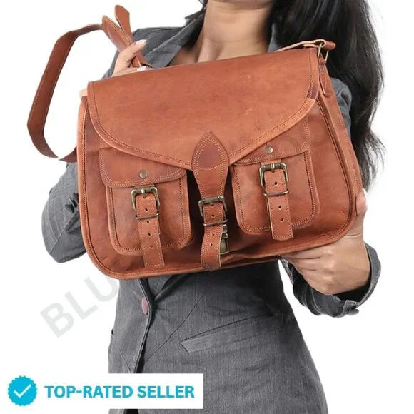 Genuine Leather Crossbody Tote Shoulder Bag Vintage Rustic Travel Purse